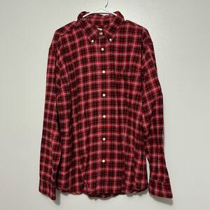 Chaps Red Plaid Casual Button Down Shirt